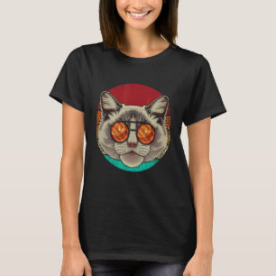 Vintage Ragdoll Face Cat Retro Kitten Eighties Sty T-Shirt