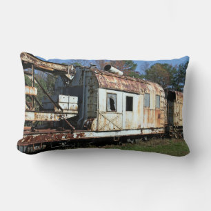 Vintage Rail Cars Lumbar Pillow