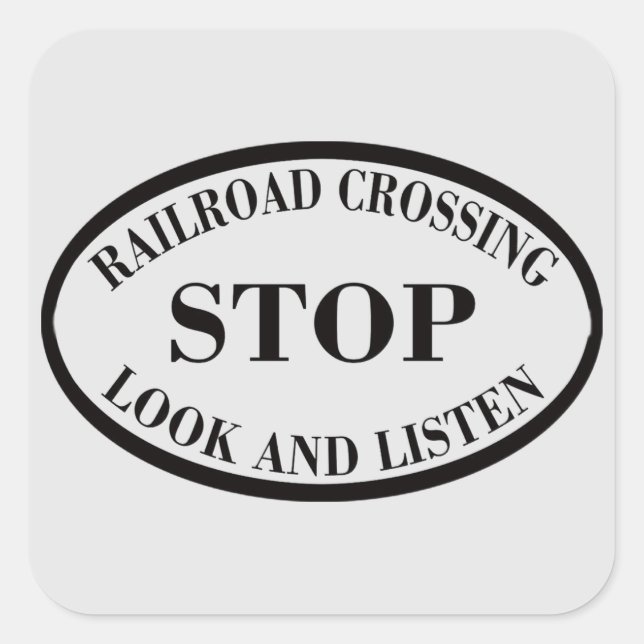 Vintage Railroad Crossing  Square Sticker (Front)