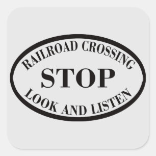 Vintage Railroad Crossing  Square Sticker