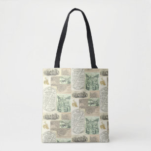 Vintage Railroad Newspaper Advertisements Collage  Tote Bag