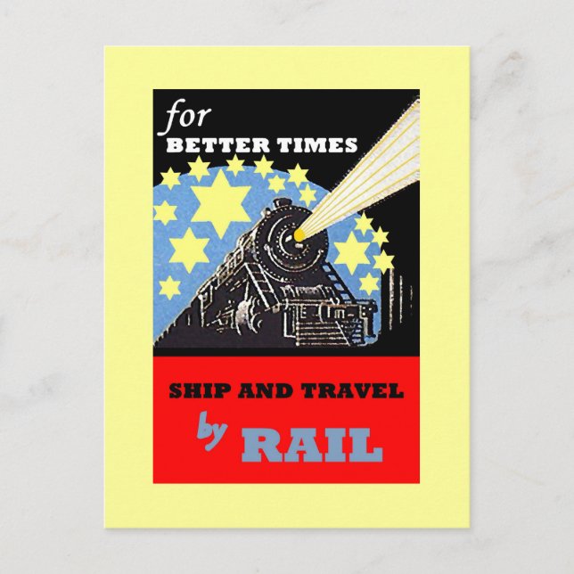 VINTAGE RAILROAD RAIL TRAVEL ADVERTISING POSTCARD (Front)