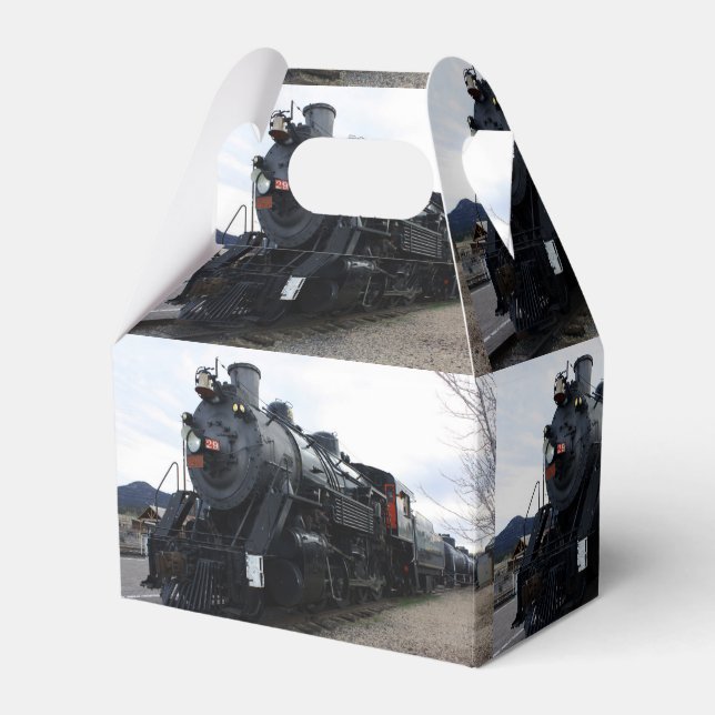 Vintage Railroad Steam Train Favor Box (Front Side)