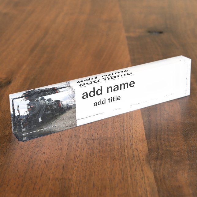 Vintage Railroad Steam Train Nameplate (Side)