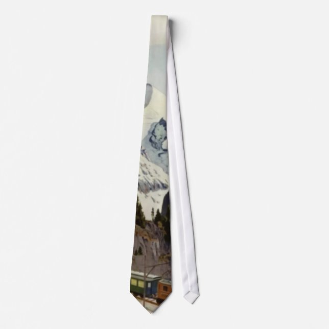 Vintage Railroad Vacation in Switzerland Tie (Front)
