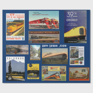 Vintage Railway Advertising Wrapping Paper