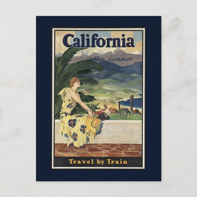 Vintage Railway California Travel Advertisement Postcard (Front)