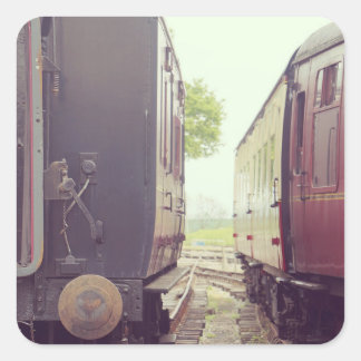 Vintage Railway Carriages Square Sticker
