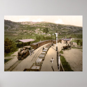 Vintage Railway Train, Festiniog Wales 1895 Poster
