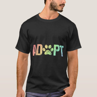 Vintage Rainbow Adopt A Dog Rescue Foster Adoption T-Shirt