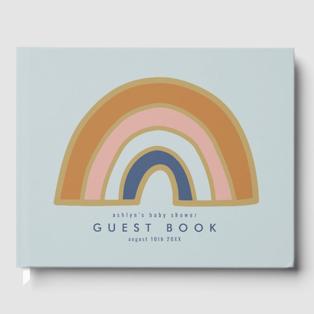 Vintage Rainbow Baby Shower Guest Book (Front)