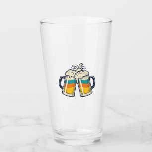 Vintage Rainbow Beer Mug Cheers Vector Shirt_1 Glass