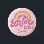 Vintage Rainbow Birde Tribe Badge Button<br><div class="desc">Vintage Rainbow Birde's Maid Badge Button
Vintage Bride To Be Bride's Maid BrideTribe</div>