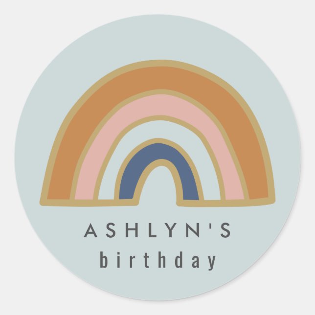 Vintage Rainbow Classic Round Sticker (Front)