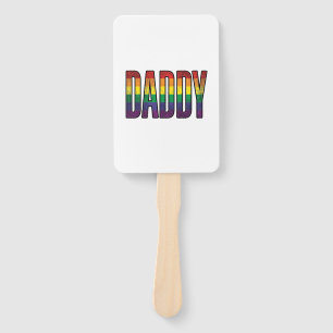 Vintage Rainbow Daddy Pride Typography T-Shirt_1 Hand Fan