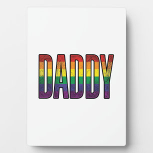 Vintage Rainbow Daddy Pride Typography T-Shirt_1 Plaque