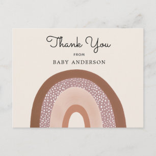 Vintage Rainbow Girl Baby Shower Thank You Postcard