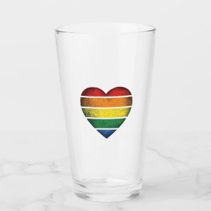 Vintage Rainbow Heart Pride Vector Shirt Design_1 Glass