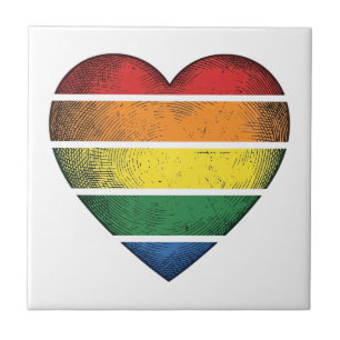 Vintage Rainbow Heart Pride Vector Shirt Design_1 Tile