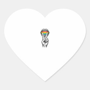 Vintage Rainbow Peace Hand Pride Vector Shirt_1 Heart Sticker
