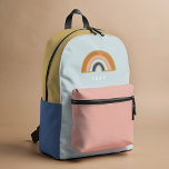 Vintage Rainbow Personalized Name Initials Printed Backpack<br><div class="desc">Vintage rainbow printed backpack with optional personalization.</div>