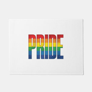 Vintage Rainbow Pride Typography Shirt Design_1 Doormat