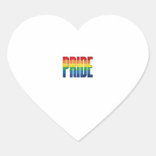 Vintage Rainbow Pride Typography Shirt Design_1 Heart Sticker