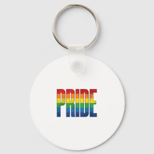 Vintage Rainbow Pride Typography Shirt Design_1 Keychain
