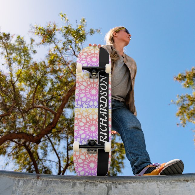 Vintage Rainbow snowflake personalize Skateboard (Outdoor 1)