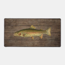 Vintage Rainbow Trout Desk Mat