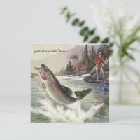 Vintage Rainbow Trout Fish Fishing Retirement