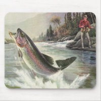 Vintage Rainbow Trout Fisherman Fishing for Fish