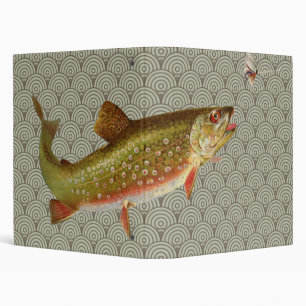 Vintage Rainbow Trout Fly Fishing Binder