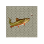 Vintage Rainbow Trout Fly Fishing Photo Sculpture Magnet<br><div class="desc">This illustration is a vintage trout fish painting,  jumping for the fly. The gorgeous fish is the lovely trout,  and the rainbow trout image is for someone who loves to catch and release or fish for dinner.</div>
