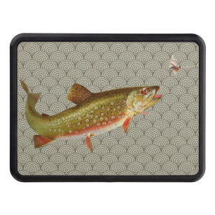 Vintage Rainbow Trout Fly Fishing Trailer Hitch Cover