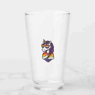 Vintage Rainbow Unicorn Heart Pride Shirt Design_1 Glass