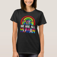 Vintage Rainbow We Are Human Pride LGBT Ally Gay  