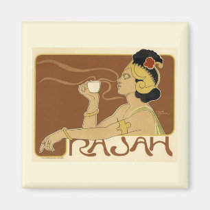 Vintage Rajah Coffee Ad Light Border Magnet