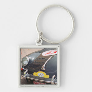 Vintage Rally Car Keychain