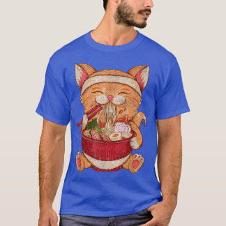Vintage Ramen Cat Japanese Food Kawaii Anime Girls T-Shirt