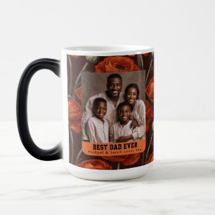 Vintage Ranunculus Flower Happy Dad Day Ceramic Magic Mug