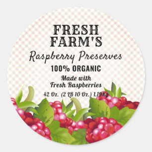 Vintage Raspberry Fruit Canning Jam Label