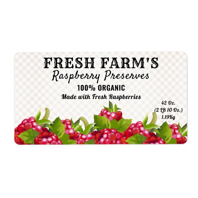 Vintage Raspberry Fruit Canning | Jar Label (Front)