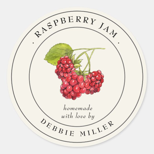 Vintage Raspberry jam canning Label (Front)