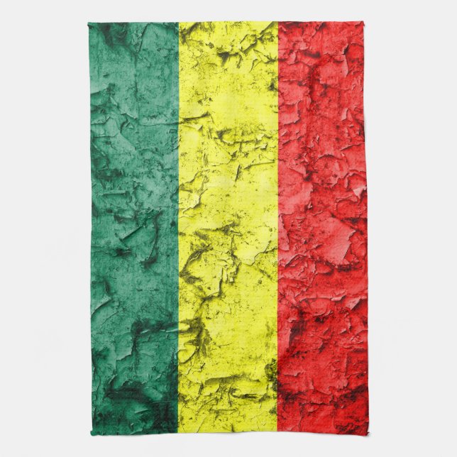 Vintage rasta flag kitchen towel (Vertical)