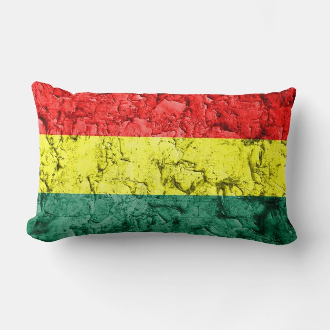 Vintage rasta flag lumbar pillow (Front)