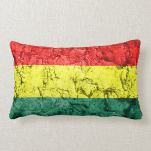 Vintage rasta flag lumbar pillow