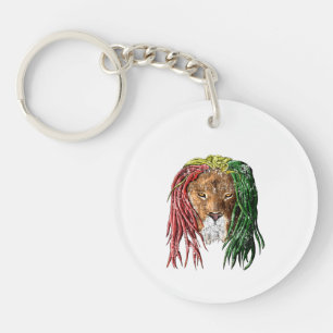 Vintage Rasta Reggae Lion Keychain