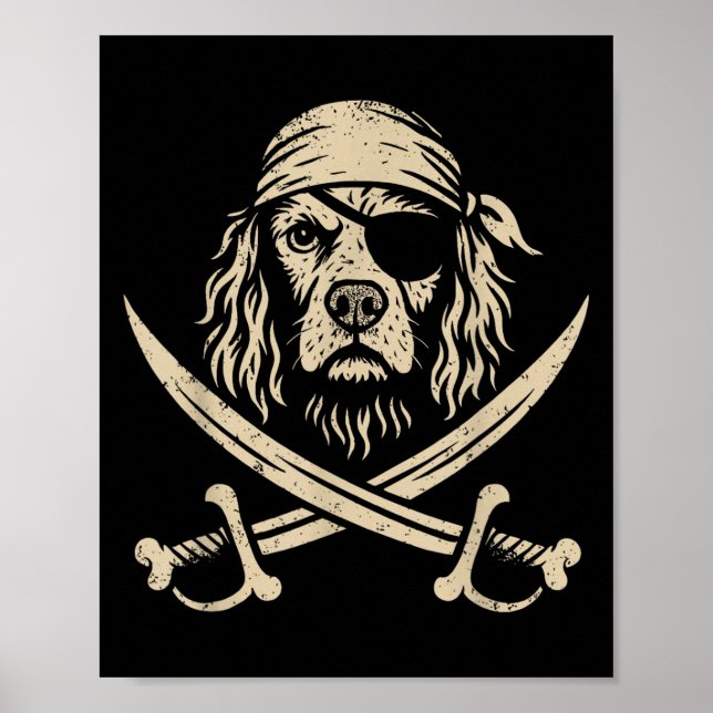 Vintage Rate English Springer Spaniel Crossbones D Poster (Front)