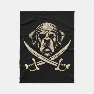 Vintage Rate Saint Bernard Crossbones Dog Lover  Fleece Blanket